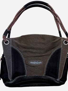 Keen Unisex Two-Tone Canvas Tote Bag in Brown and Black